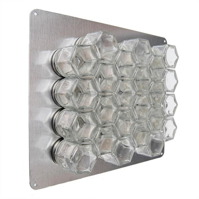 DIY Magnetic Spice Rack for Wall – 24 Small Empty Jars