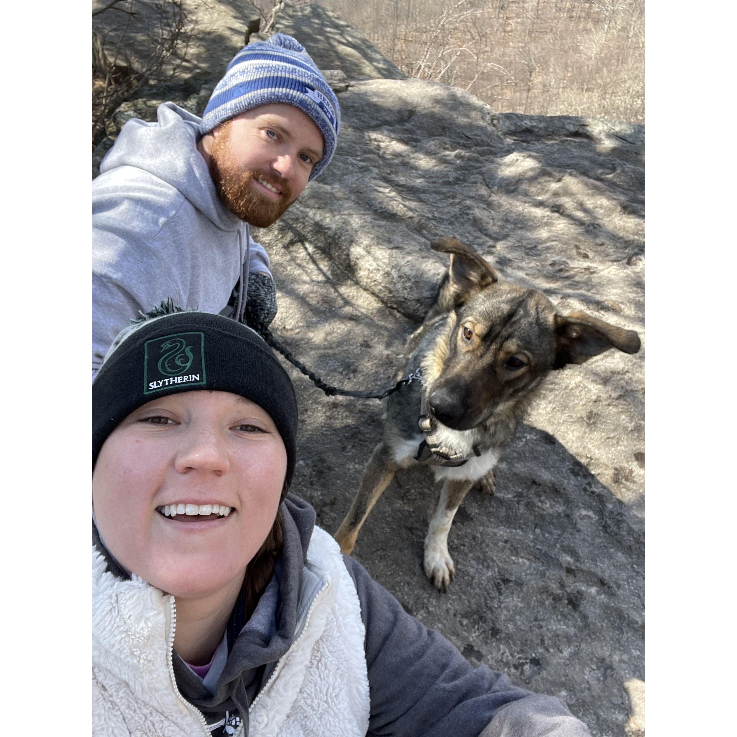 Hiking with our fur child Shockey!