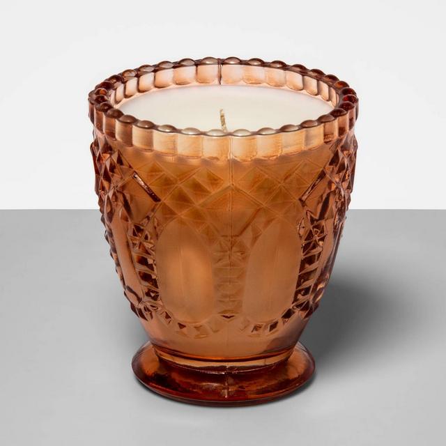 7oz Footed Glass Jar Candle Salted Citrus Bellini - Fruit Collection - Opalhouse™