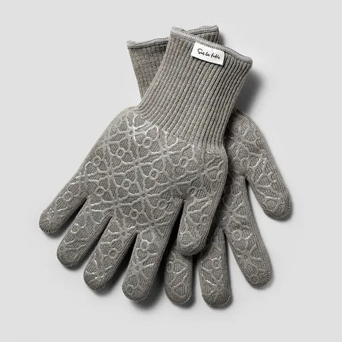 Sur La Table Large Tile Oven Gloves, Set of 2 - Light Gray