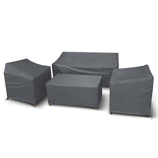 Patio Furniture Covers 4-Piece,Waterproof Outdoor Furniture Cover,Heavy Duty Oxford Fabric Veranda Garden Rattan Furniture sofa Cover,Lawn Patio Set Cover with Windproof Buckles&Storage Bag,Grey…