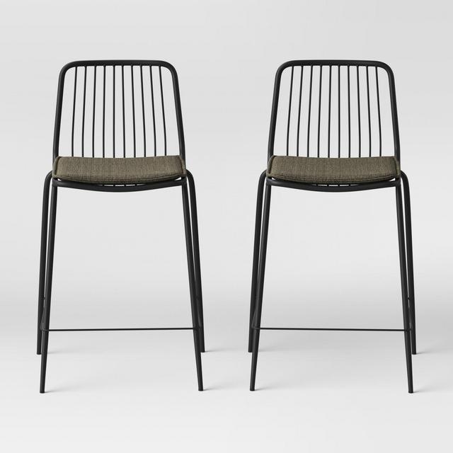 Set of 2 Sodra Rounded Seat Wire Counter Stool Black - Project 62™