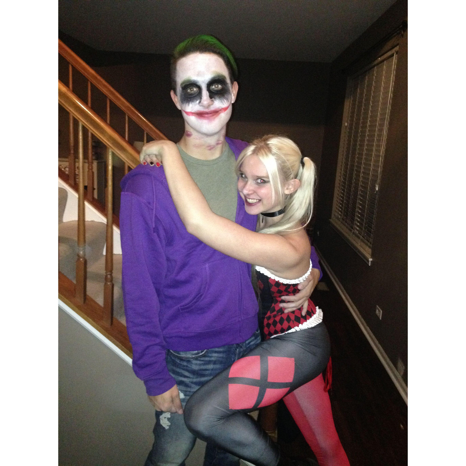 our first Halloween together as Harley Quinn and the Joker