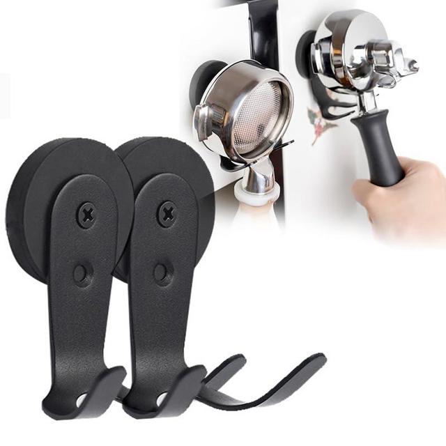 Ulirds Coffee Portafilter Tamper Holder,Strong Magnetic Rack for Coffee Tamper,Espresso Accessories Organizer Tools,Compatible with Breville/Rancilio etc Coffee Machine（Black