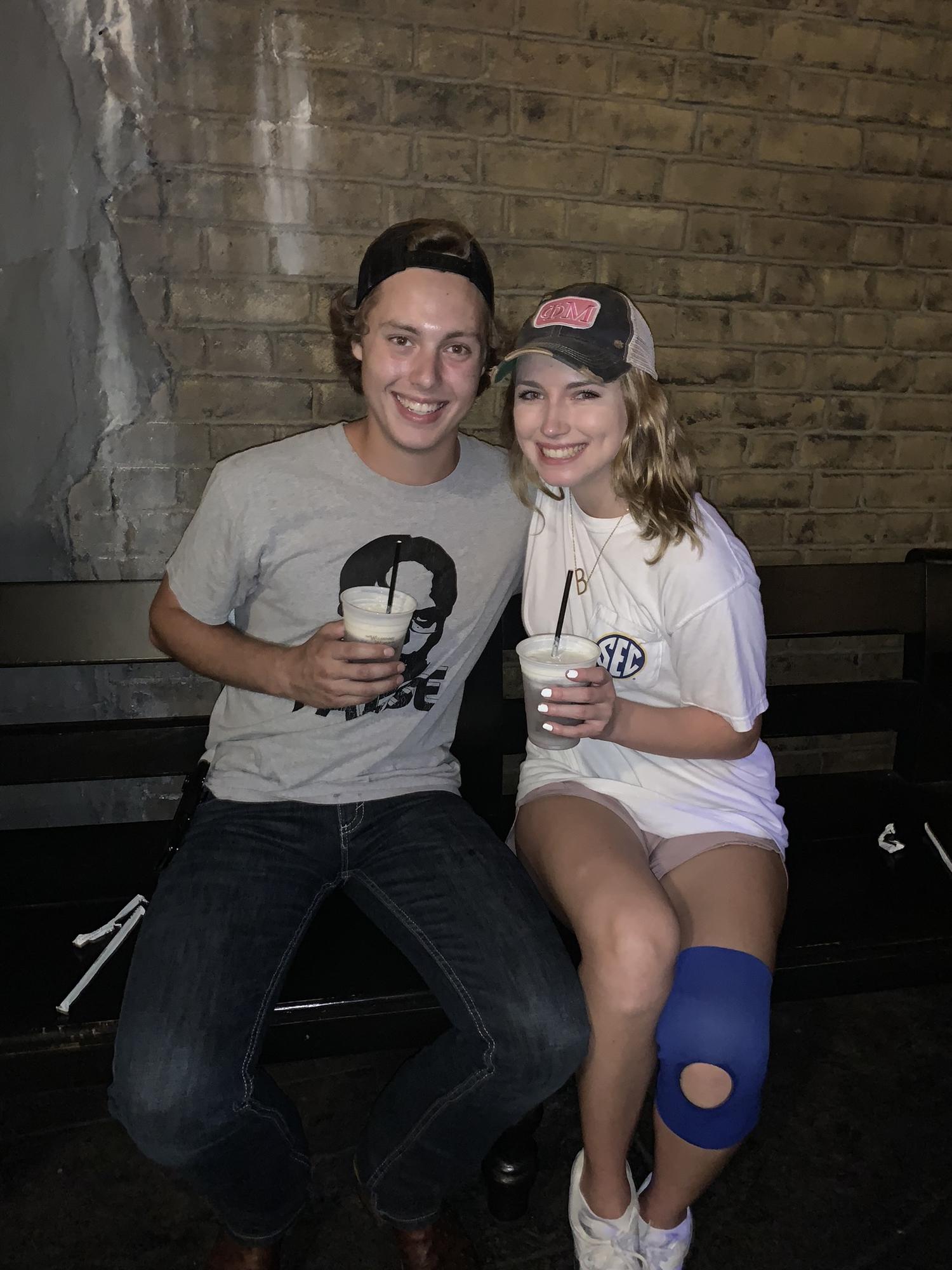 Drinking butter beer at Halloween Horror Nights