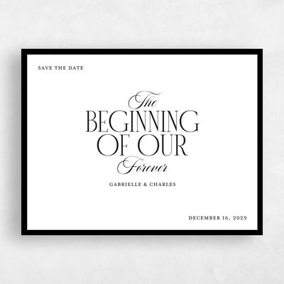 White Typography Wedding Save the Date - Ford Landscape
