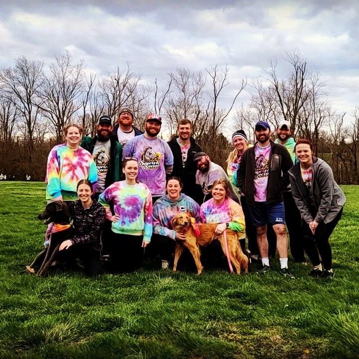 Our kickball team- Bill kicked a homerun his first at bat in his first game.