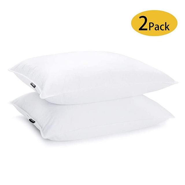JA COMFORTS Duck Feather and Down Bed Pillows for Sleeping(2 Pack)- King(20IN×36IN), Hotel Collection, Natural Filling, Natural Cotton Cover, White