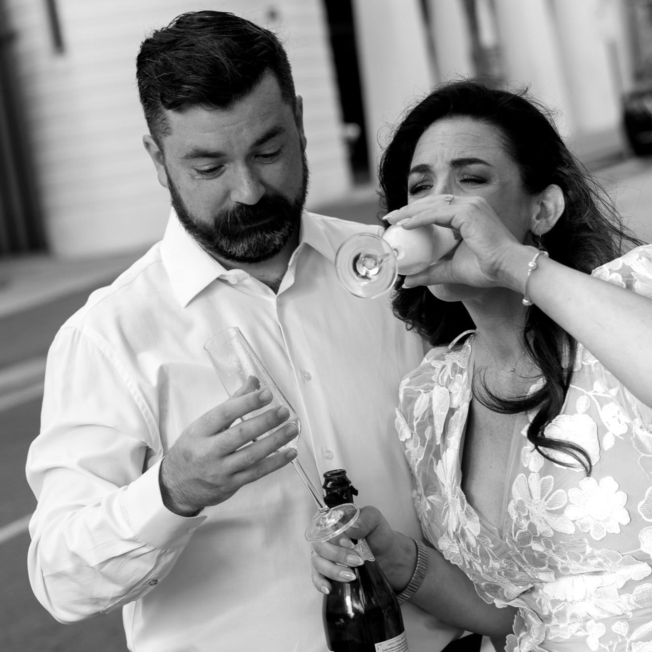 Andrew: “this stuff is terrible.” 
Sara: *gurgles* “what, I can’t hear you over the bubbles.”