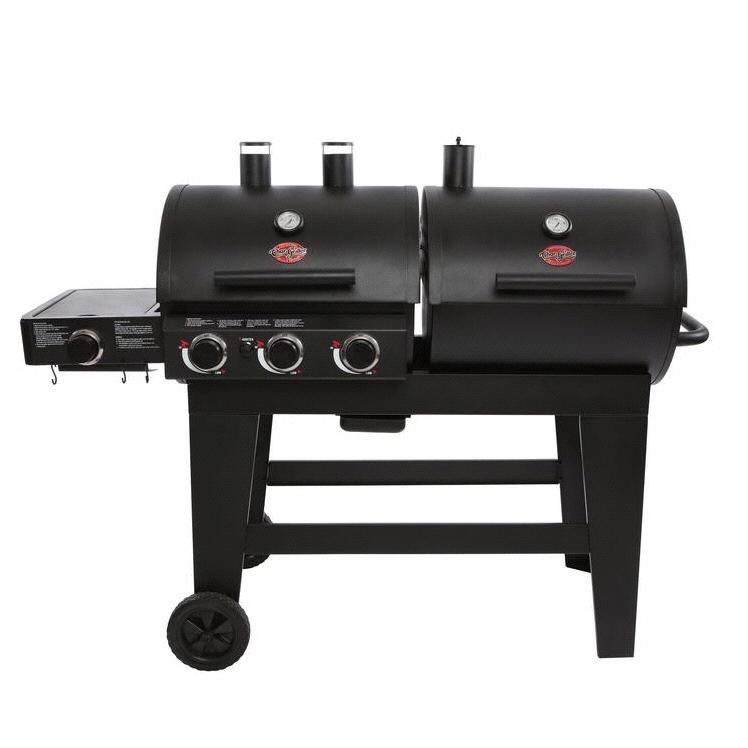 Double Play 1,260 sq., in. 3-Burner Gas and Charcoal Grill in Black