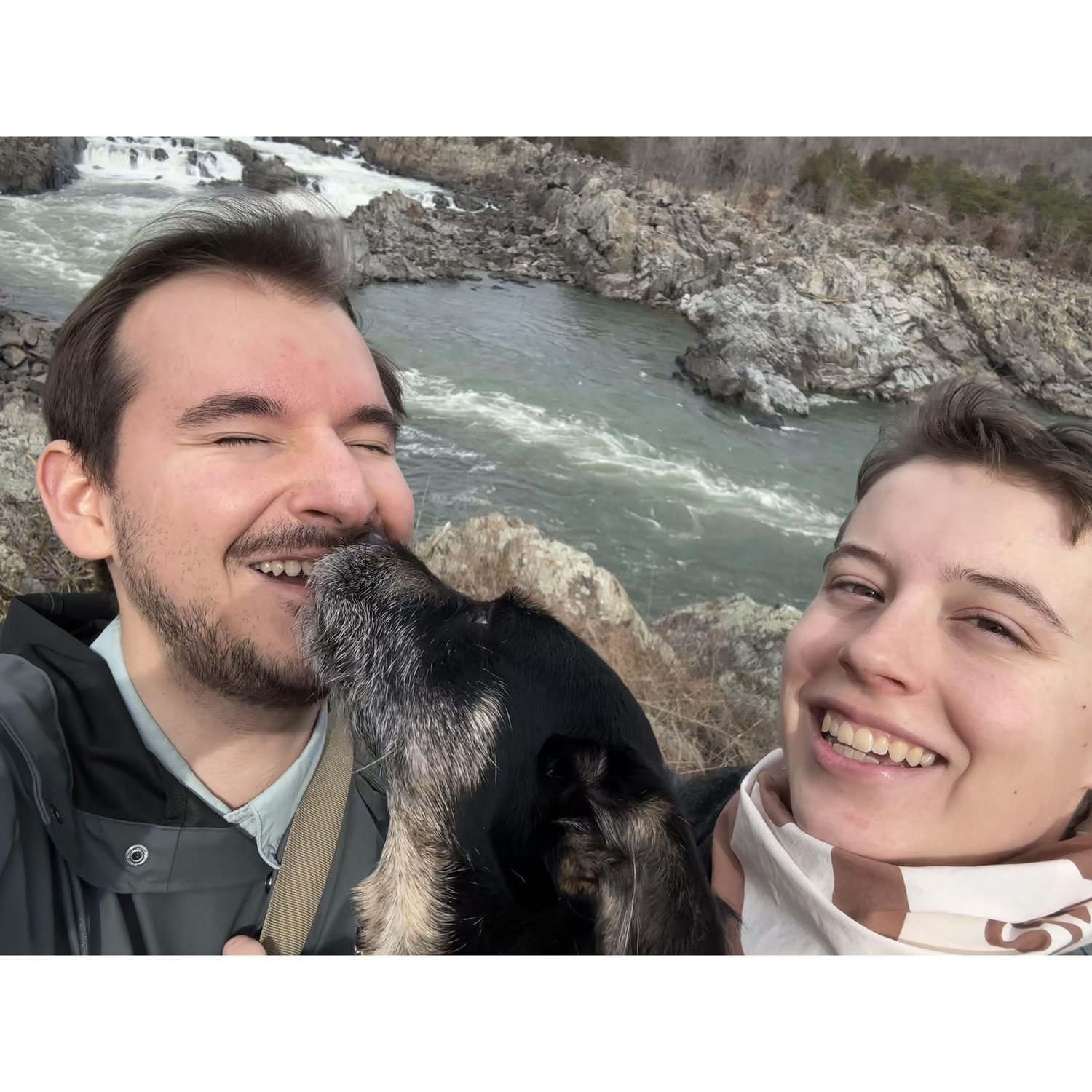 Us plus Tramp at Great Falls!