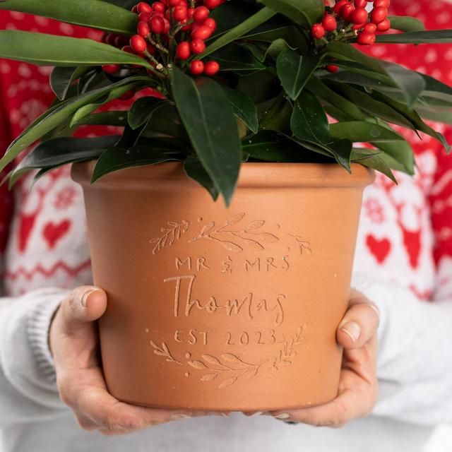 Personalised Engraved Handwritten Couples Flower Pot, Custom Made Gift, Garden Decor, Valentines, Wedding, Housewarming or