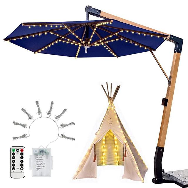SYIHLON Fairy Lights Battery Operated/USB Plug in,8 Modes Waterproof Copper Wire Twinkle Lights with Remote Timer,Photo String Lights (Umbrella Lights)