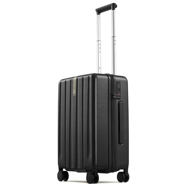 Hanke Upgraded Elite 20 Inch Carry On Luggage 22x14x9 Airline Approved,PC Hard Shell Suitcases with Wheels, TSA Lock, Explosion-Proof Zipper Suitcase for Business Travel Men & Women,Jet Black