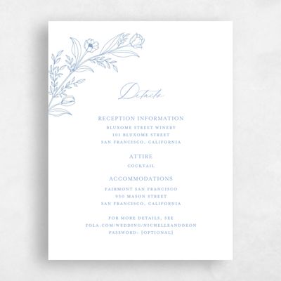 Dusty Blue Wedding Enclosure - Seraphine Letterpress