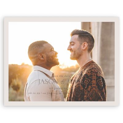 Light Greige, Beige Wedding Digital Save the Date - Reinette Landscape