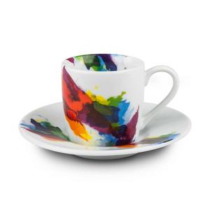 Konitz On Color Espresso Cups and Saucers (Set of 2)