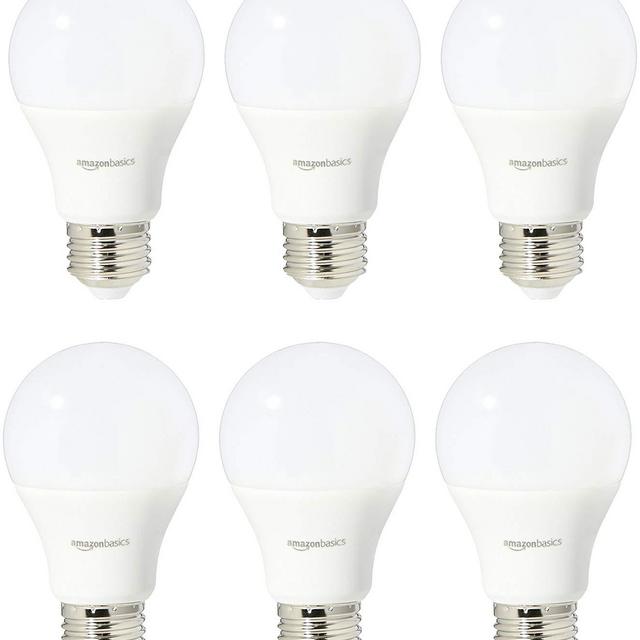 AmazonBasics 60 Watt Equivalent, Soft White, Non-Dimmable, A19 LED Light Bulb | 6-Pack