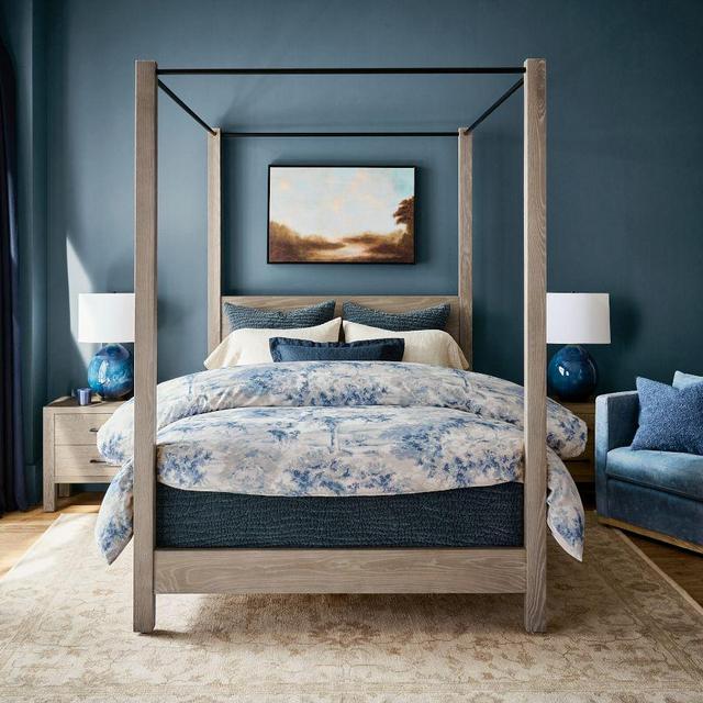 Blue Jardin Toile Duvet Cover, King/Cal. King