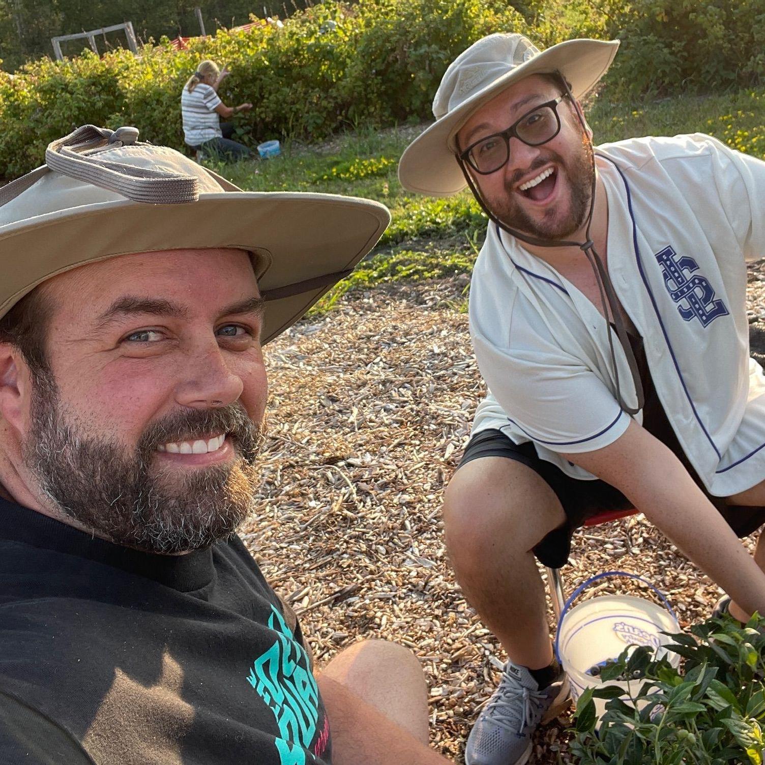 Picking blueberries on the Guertin farm.