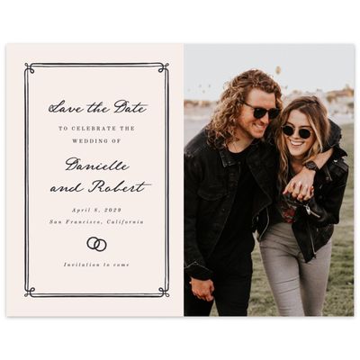 Ebony, Beige Wedding Digital Save the Date - Elspeth Photo
