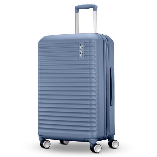 American Tourister Stratum 3.0 Medium 24-Inch Spinner, Airline Approved, Durable Hardside Luggage, Expands 1.5", RightHeight™ Adjustable Handle, Elemental Blue