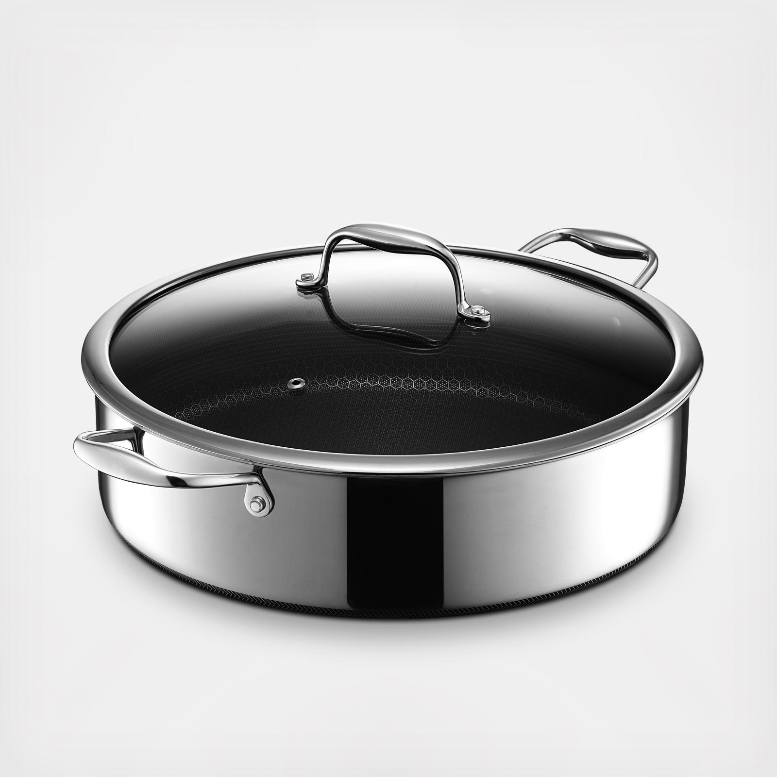 HexClad Hybrid Cookware, 7-Quart Chicken Fryer Saute Pan with Lid