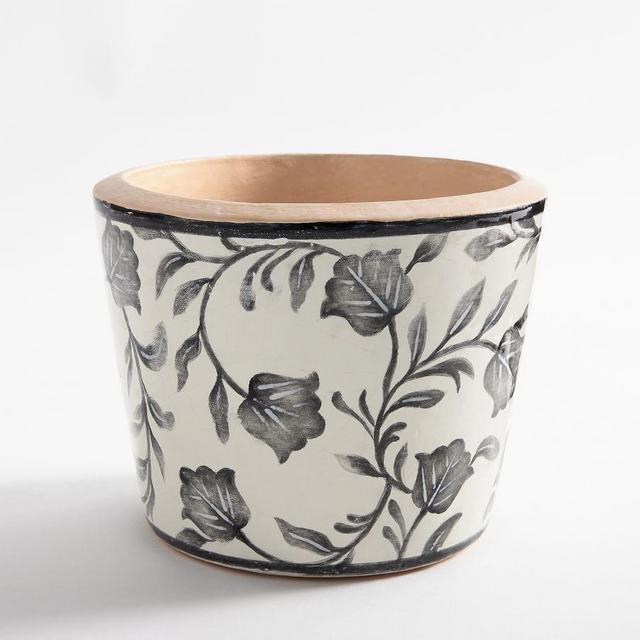 Marrakesh Planter, Floral, Large, 8" dia, 5.5" h
