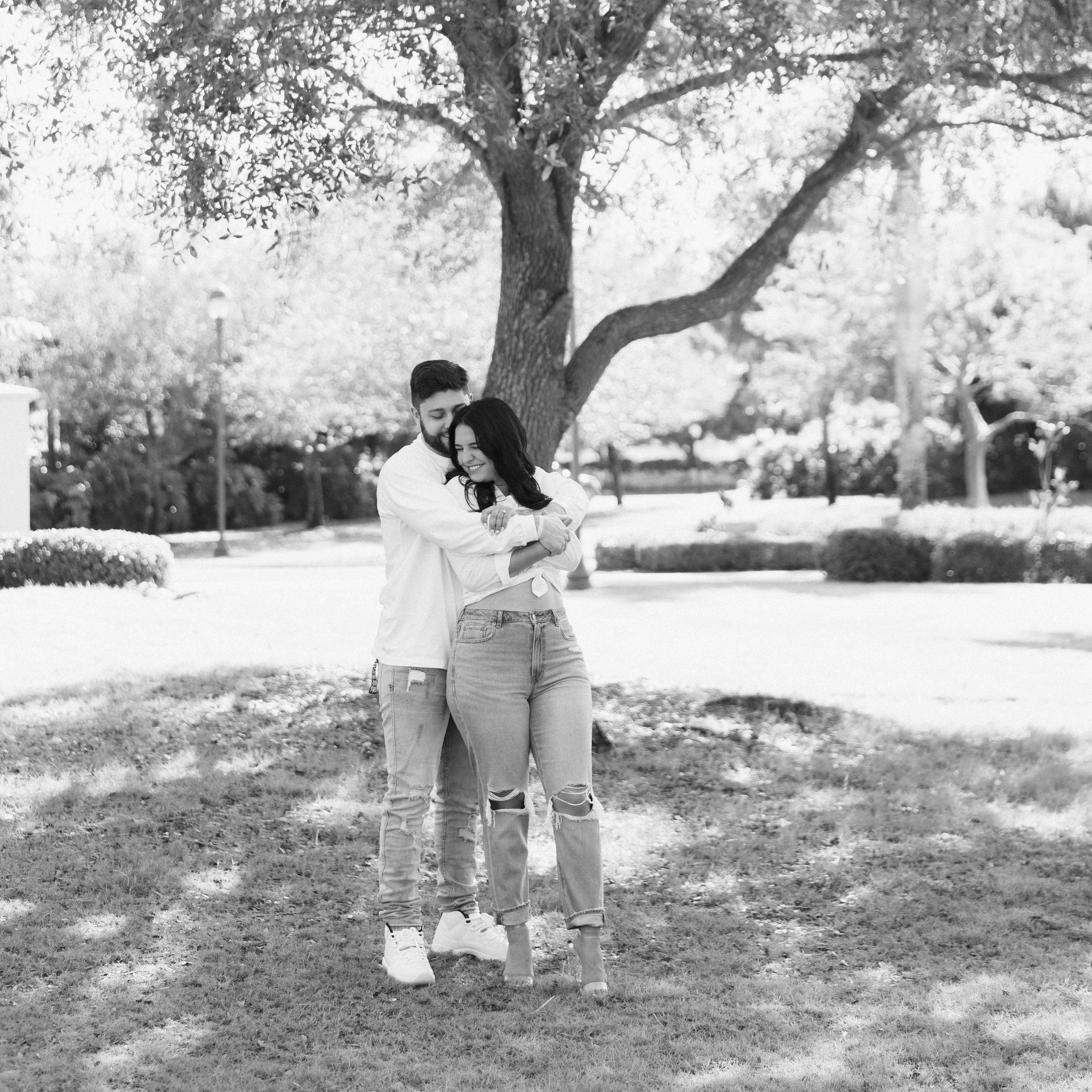 Engagement photo taken at the park we would hang out when we were in high school