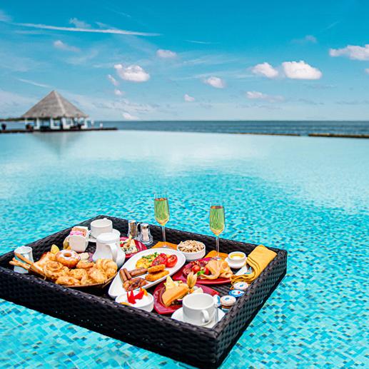 Poolside breakfast