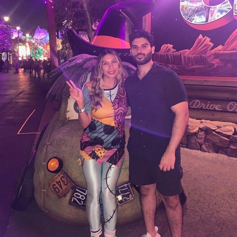 Recreating the iconic pose at Oogie Boogie Bash the following year!