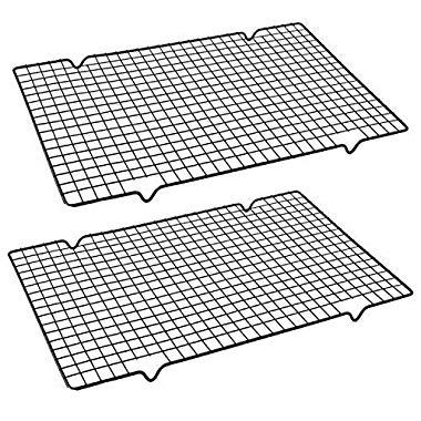 Mokpi Oven Safe Cooling Baking Rack, Drying Wire Racks, Size 16.14''x10'',Thick Heavy Duty Commercial Quality Grid Rack (2 pack)
