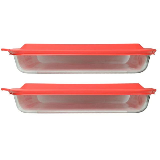  Bento Boxes, Pyrex, 3.4 Quart Bento Box, 10 Piece Mealbox Kit, Tempered Glass Divided Storage Containers