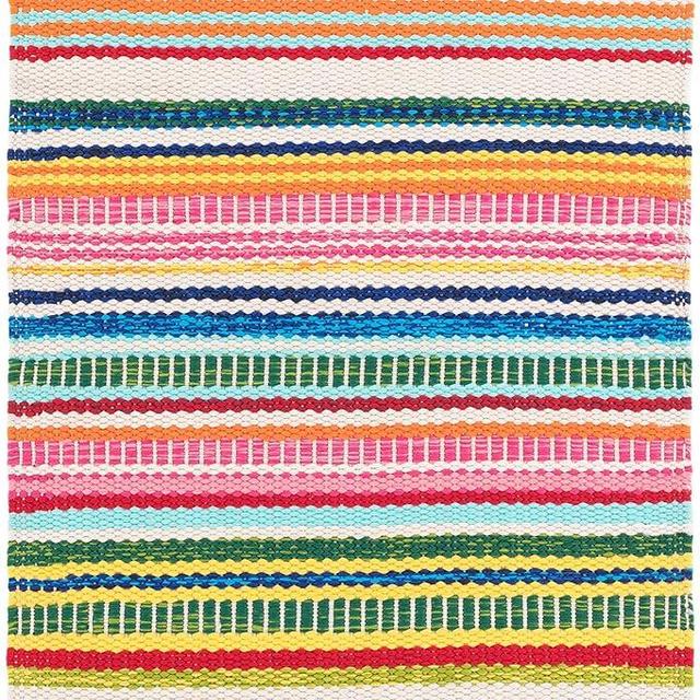 Dash and Albert Bright Stripe Indoor/Outdoor Area Rug - 2' x 3' Multi - Striped Handwoven Washable Accent Rug - Durable, Lightweight, Fade Resistant, High Traffic Areas Sunroom, Deck, Kitchen, Patio