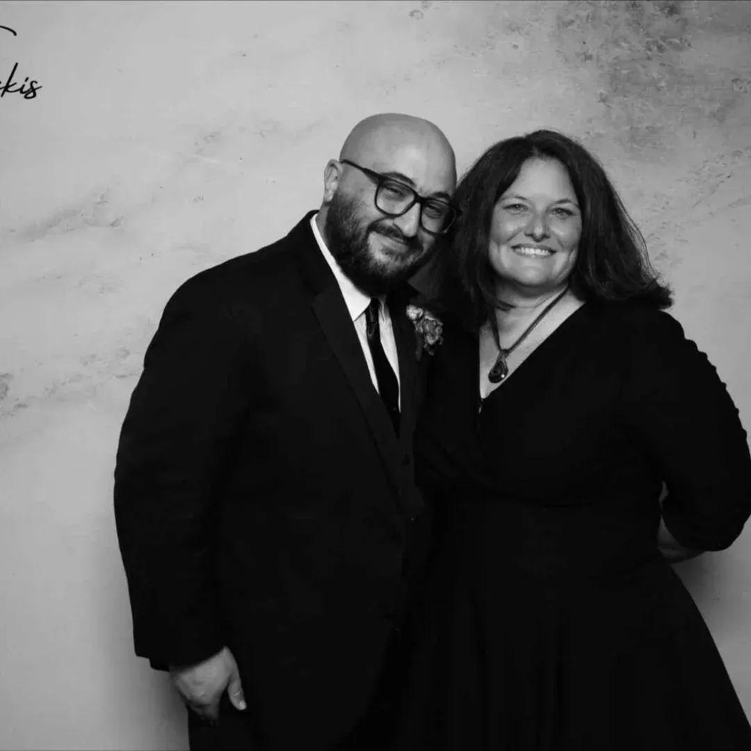 Justin and Amy at his groomsman Joe's wedding