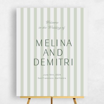 Grassy Sage, Green Wedding Sign - Sabbia Portrait