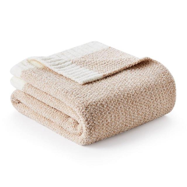 Snuggle Sac Ultra Soft Throw Blanket for Couch, 50"x70" Heather Taupe Blankets Warm Cozy Knit Fuzzy Plush Lightweight Throws for Sofa, Bed, Heather Beige, 50x70 inches