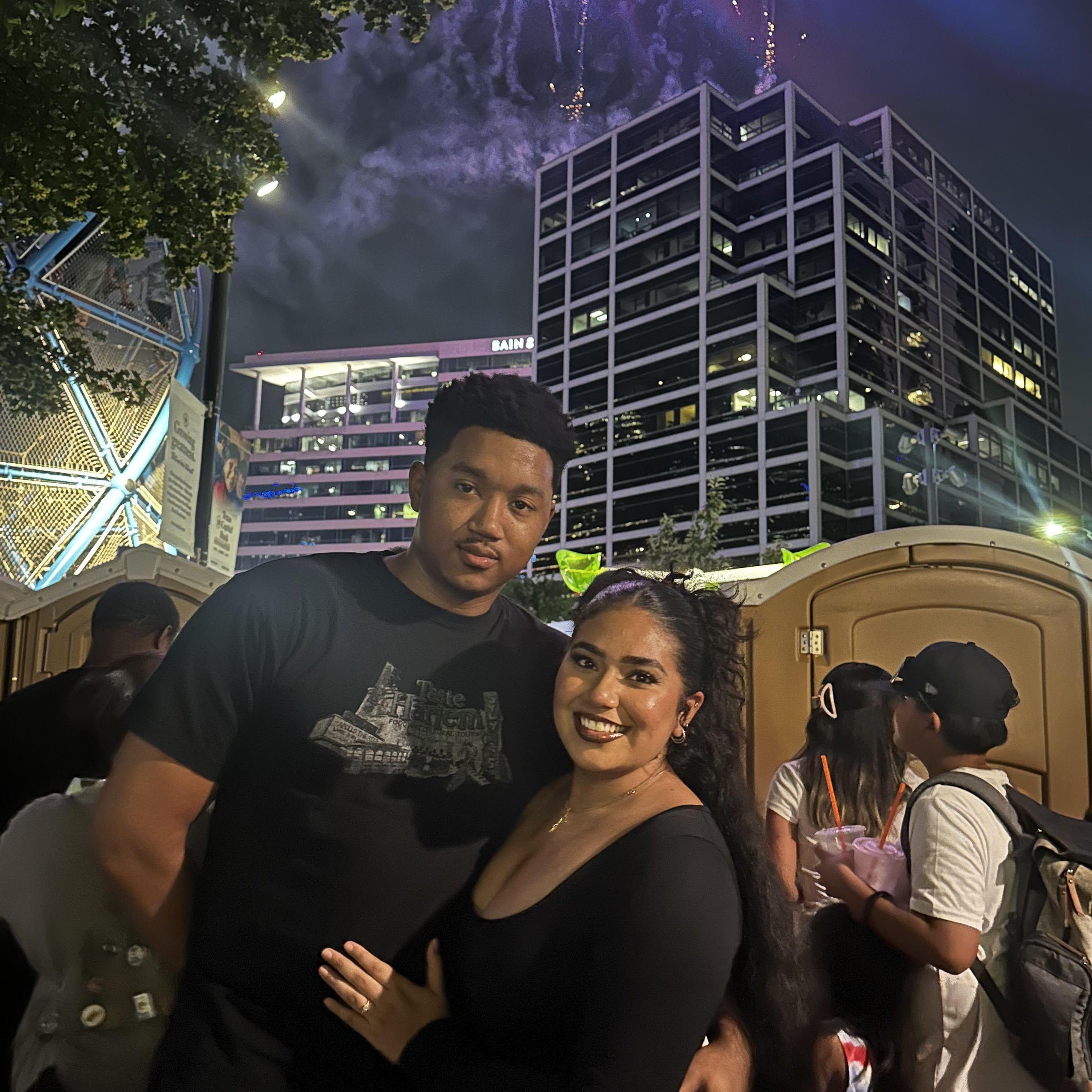 Our first picture together after moving to Texas - Dallas, TX, July 2023.