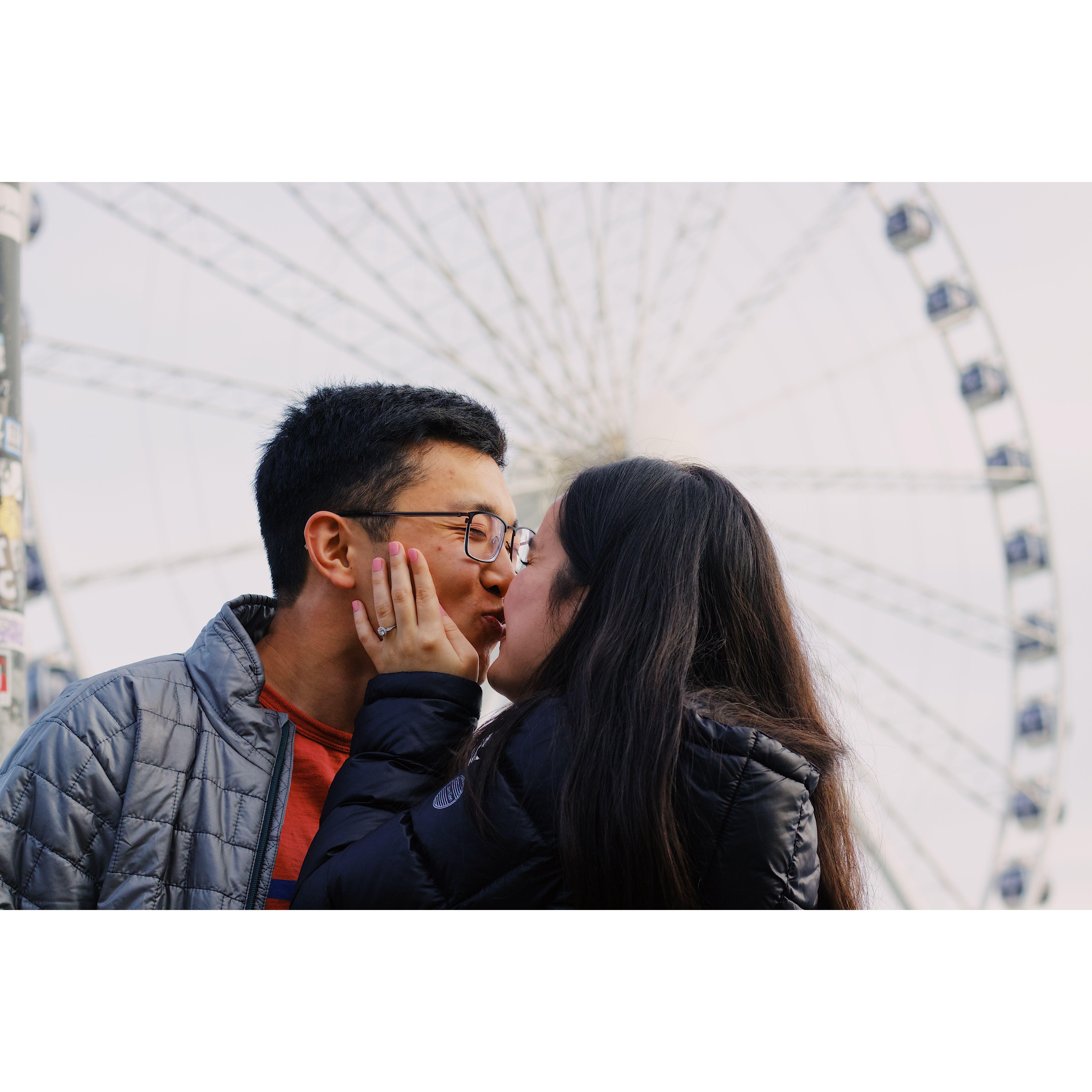 He proposed on the same spot he asked me to be his girlfriend