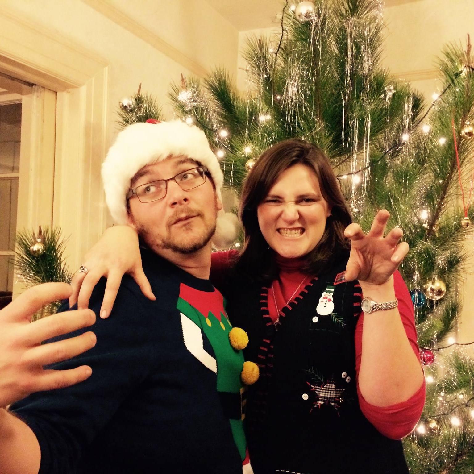 Christmas at Angel Island in front of our first Charlie Brown Christmas Tree!