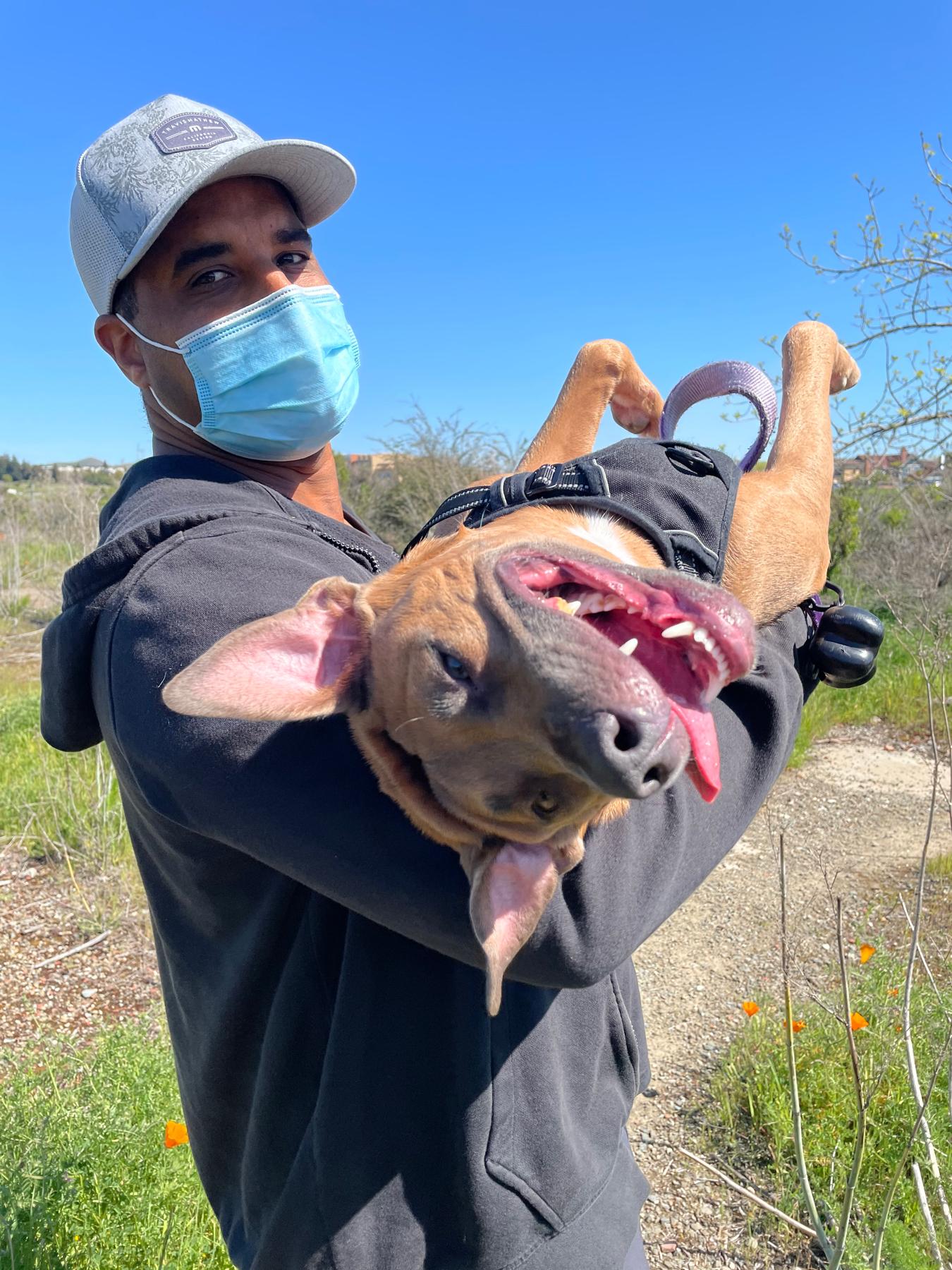 Someone can’t keep up on the hikes!