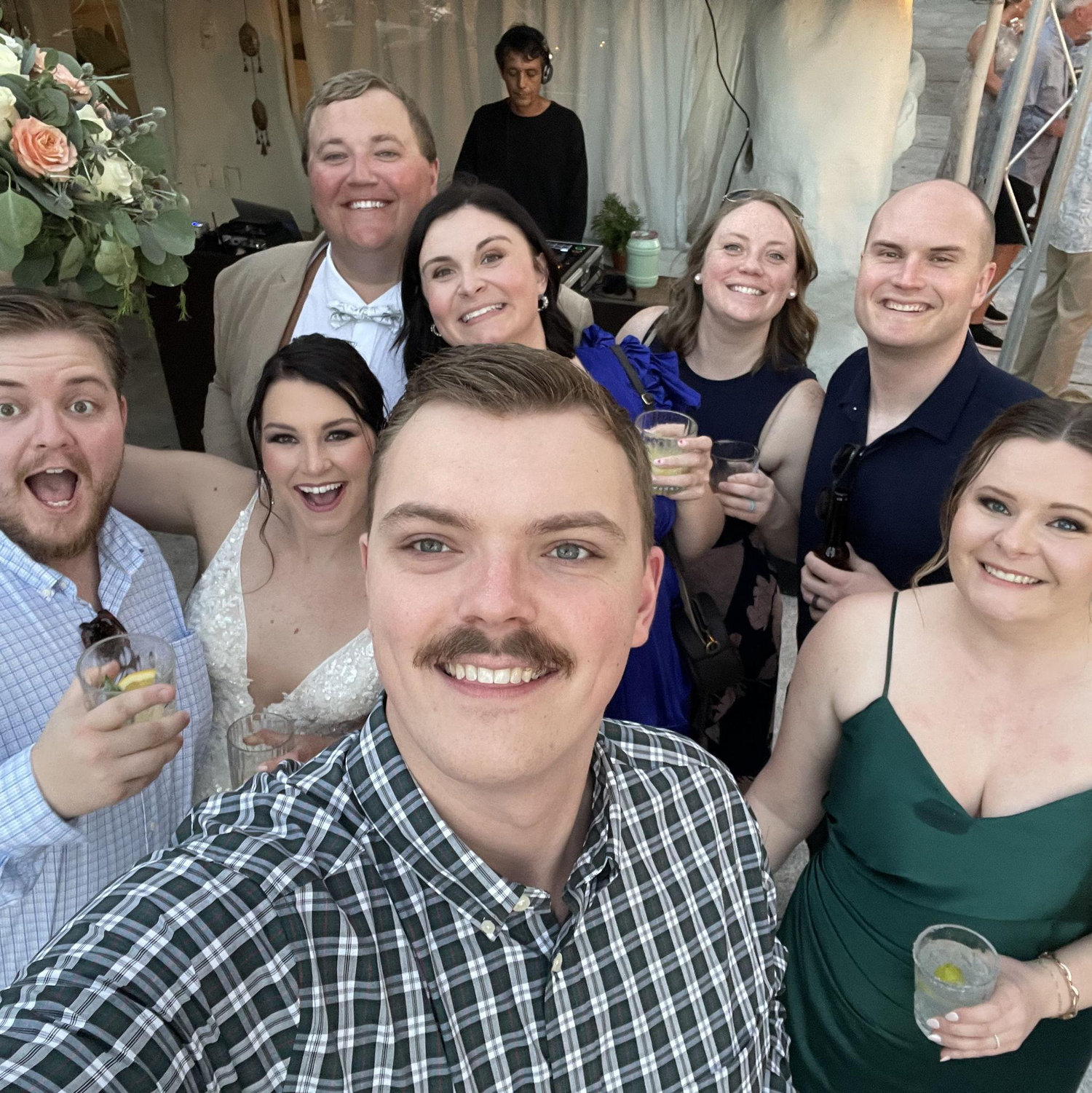 Celebrating Tyler and Katie's wedding in Puerto Vallarta, Mexico. Some of our favorite people in one picture. Also our ADM family. Chip's first time out of the country!