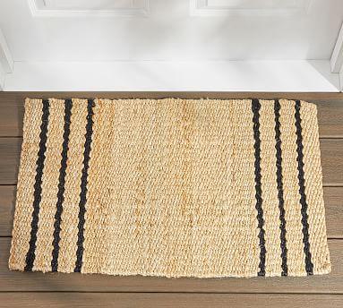 Three Stripe Natural Fiber Doormat