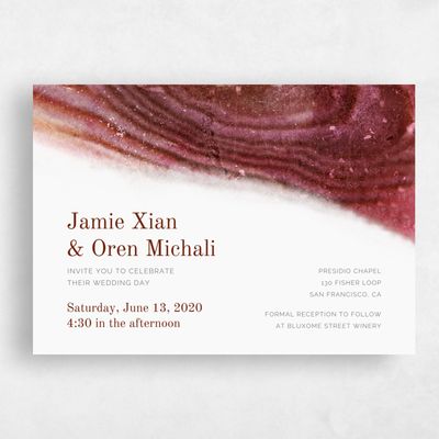 Red Wedding Invitation - Larimer Border