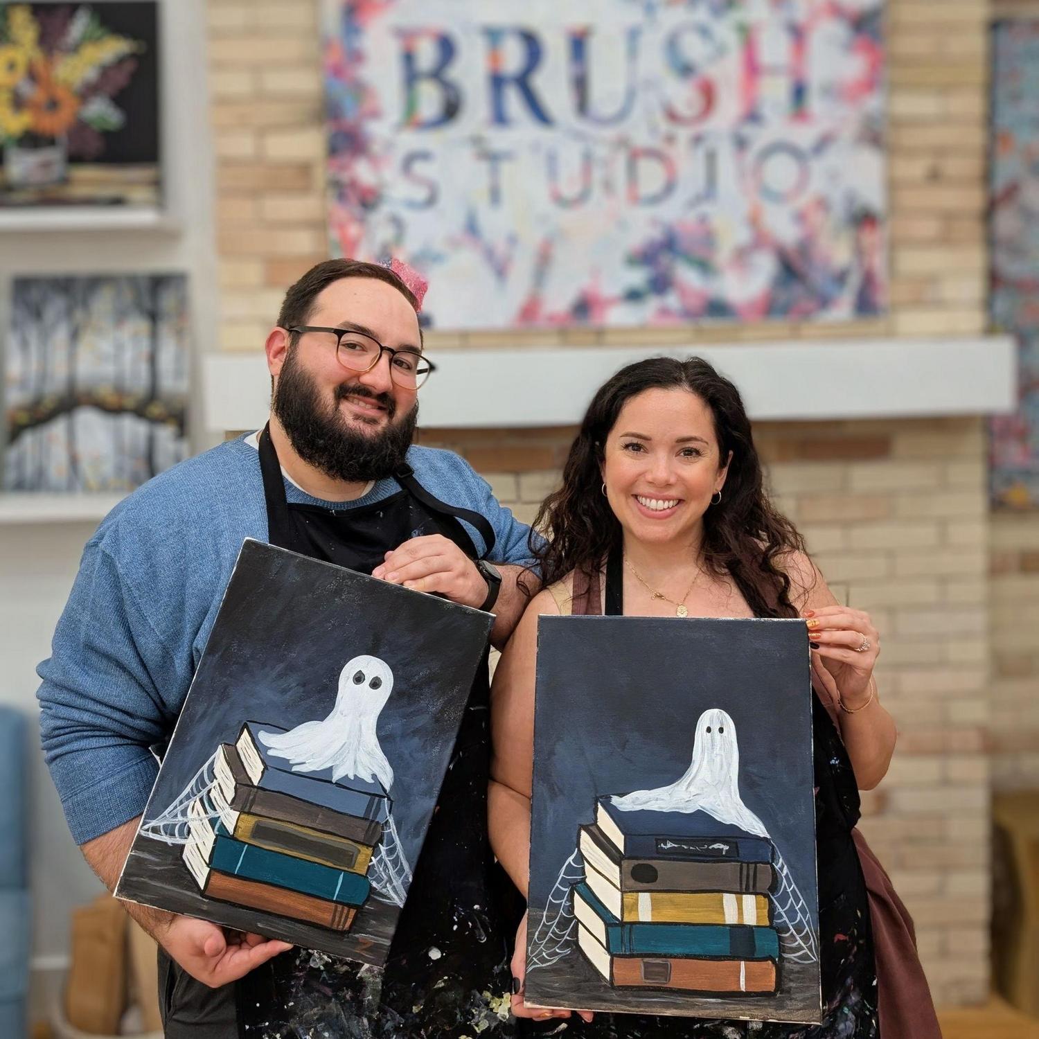 Getting artsy for date night at Brush Studio in Grand Rapids
