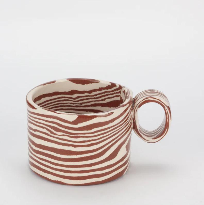 Terracotta & White Marble Hug Mug