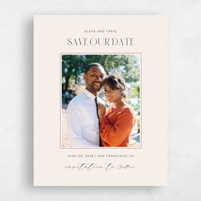 Linen, Beige Wedding Save the Date - Roberts Photo