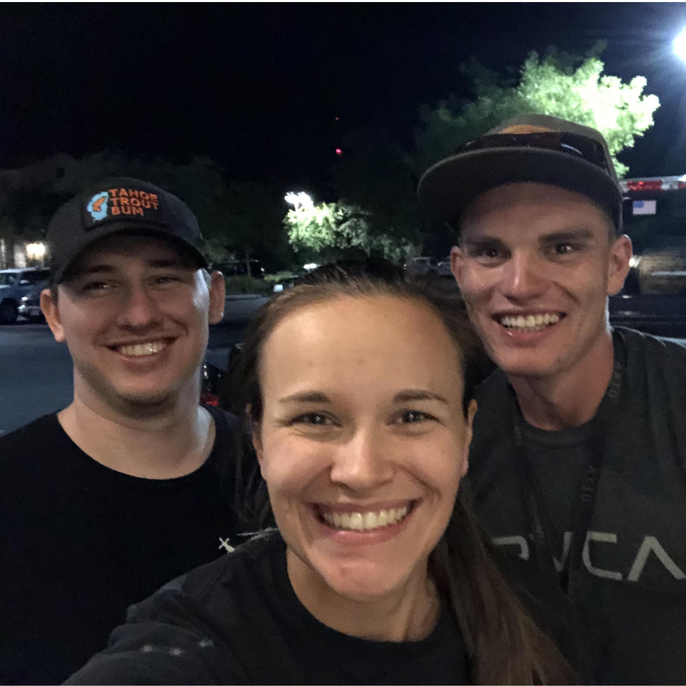 This photo was taken the night before Levi proposed. He drove 2 hours away to talk to Micaela's brother, Brock and best friend, Courtney.