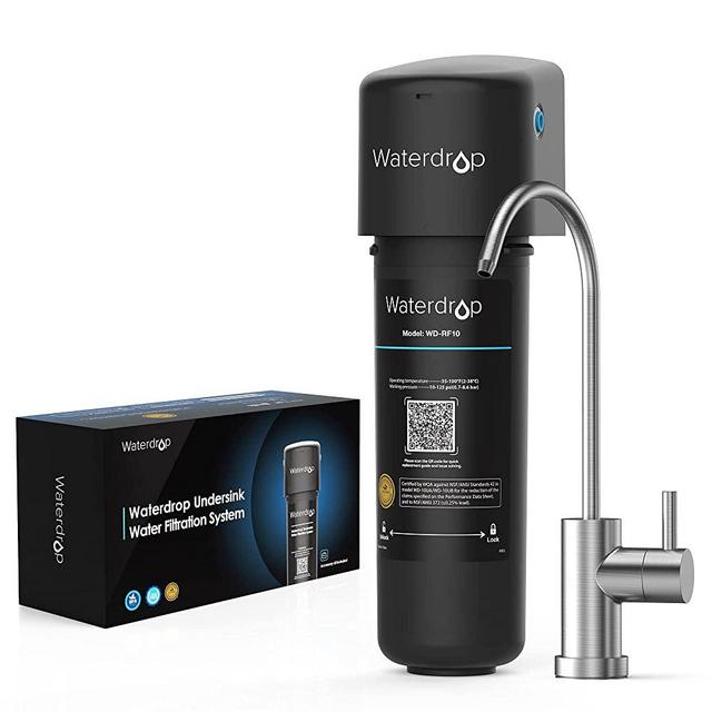 Waterdrop 10UB Under Sink Water Filter System, NSF/ANSI 42 Certified, with Dedicated Faucet, 8K Gallons High Chlorine Reduction Capacity, Idea for Renting, USA Tech