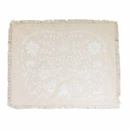 White Embroidered Linen Challah Cover